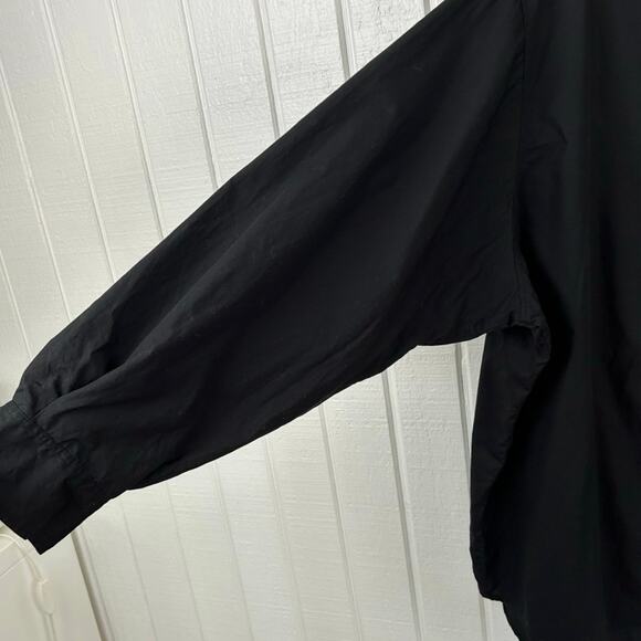 Gap Women Big Shirt Pleated Long Sleeve Blouse Top Whimsigoth Black Size XXLTall - Picture 2 of 5
